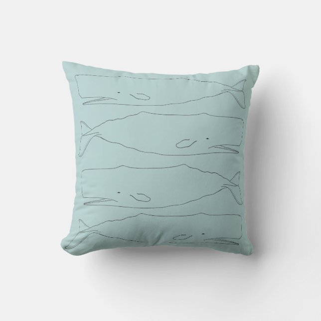 Sperm whale sketch throw pillow (Front)