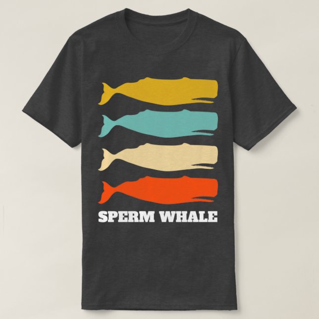 Sperm Whale Spermwhale Retro Vintage Design T-Shirt (Design Front)