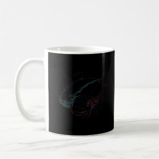 Sperm Whale Vs Giant Squid Traditional Ink Illustr Coffee Mug