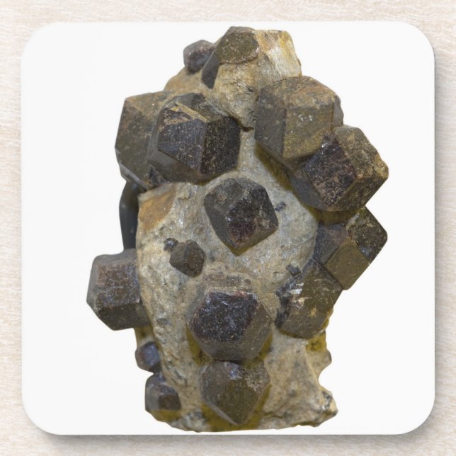 Spessartite in Matrix Coaster (Front)