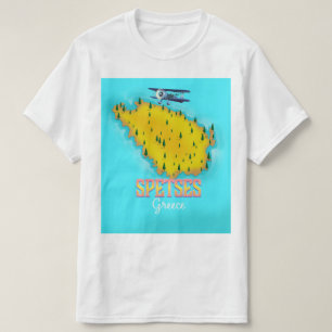 Spetses Greek Island map travel poster T-Shirt