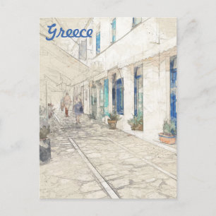 Spetses Greek Streets Postcard – Traditionally 