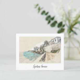 Spetses island, Greece vintage Postcard