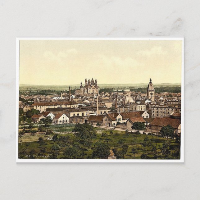 Speyer, general view, the Rhine, Germany rare Phot Postcard (Front)