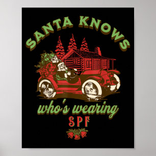 Spf Esthetician Holiday Christmas Skin Therast Der Poster