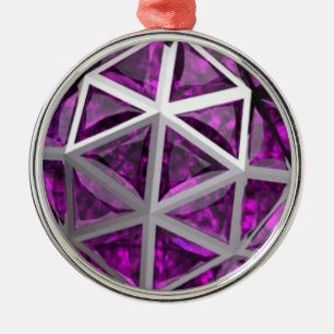 Sphere Amethyst Gemstone Purple Metal Tree Decoration