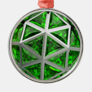 Sphere Emerald Gemstone Metal Tree Decoration