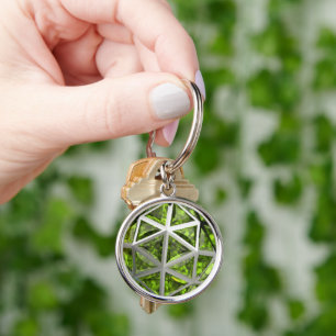 Sphere Green Peridot Gemstone Keychain