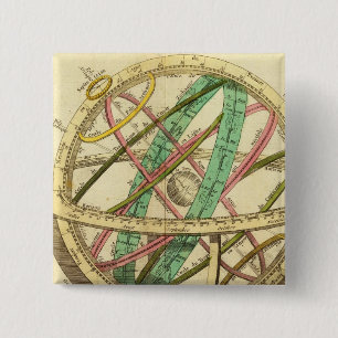 Sphere map 15 cm square badge