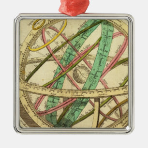 Sphere map metal tree decoration