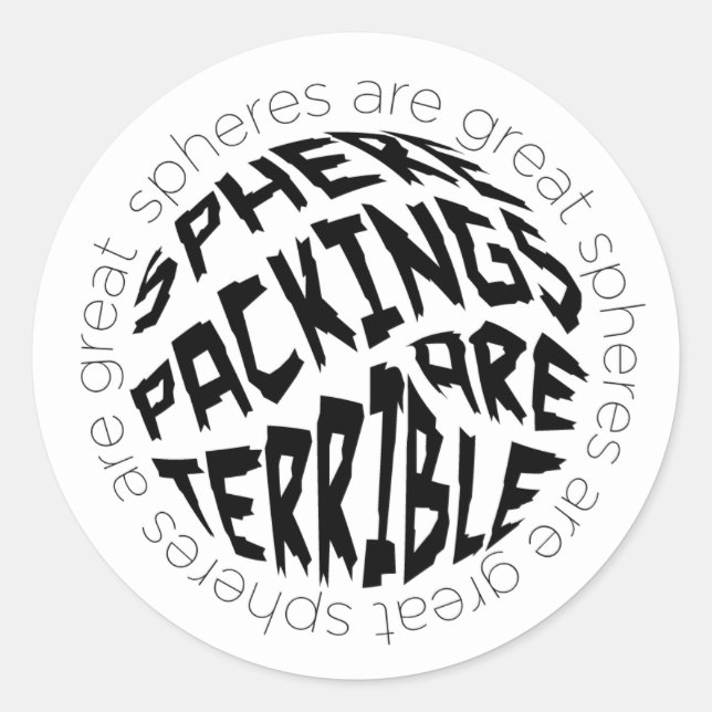 Sphere Packings Classic Round Sticker (Front)