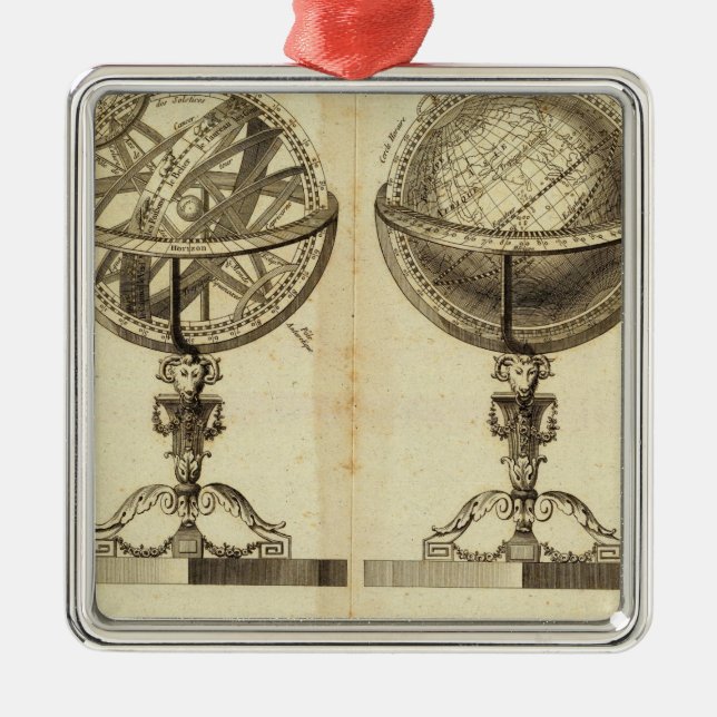 Spheres of the Globe Metal Tree Decoration (Front)