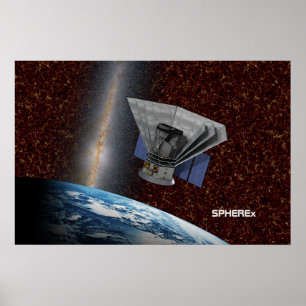 SPHEREx Galaxy Hunter Spacecraft Poster