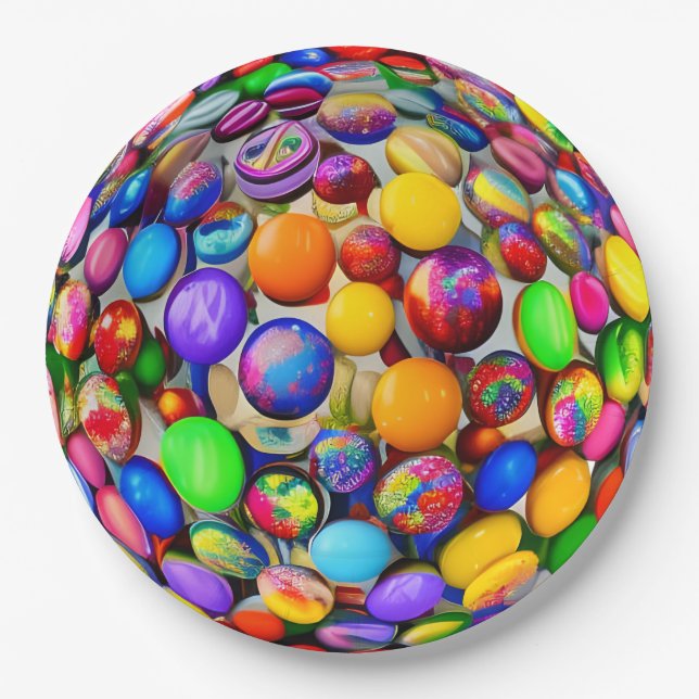 Spherical world of candy paper plate (Front)