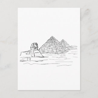 sphinx and pyramids of Egypt Postcard