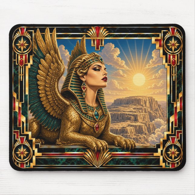 Sphinx, Art Deco Mythical Mouse Mat (Front)