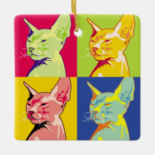 Sphinx cat ceramic ornament