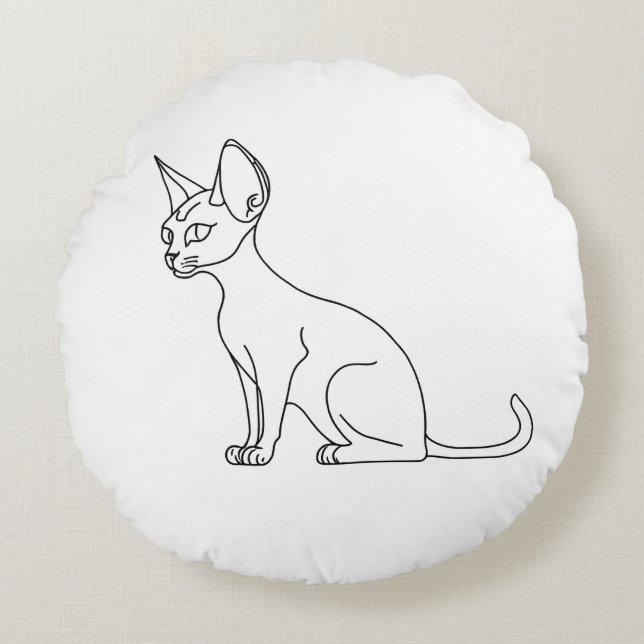 sphinx cat round cushion (Front)