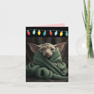 SPHINX CUTE HAIRLESS CAT CHRISTMAS CARD