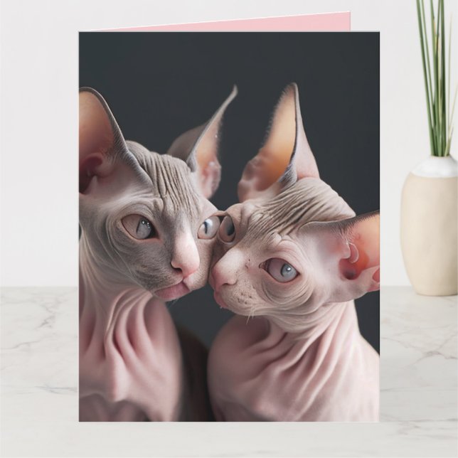 SPHINX HAIRLESS CAT BIG VALENTINE'S DAY CARD (Front)