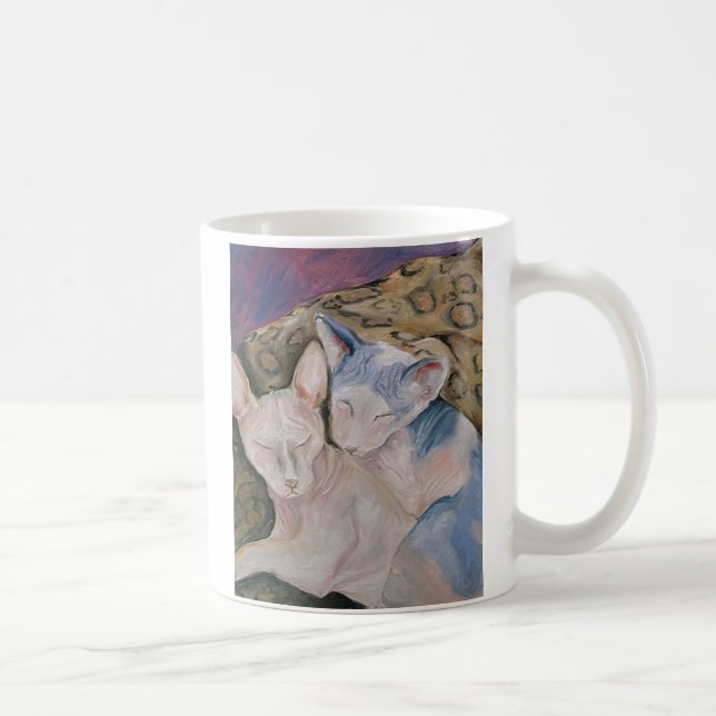 Sphinx Hairless kitties coffee cup "The Couple" (Right)