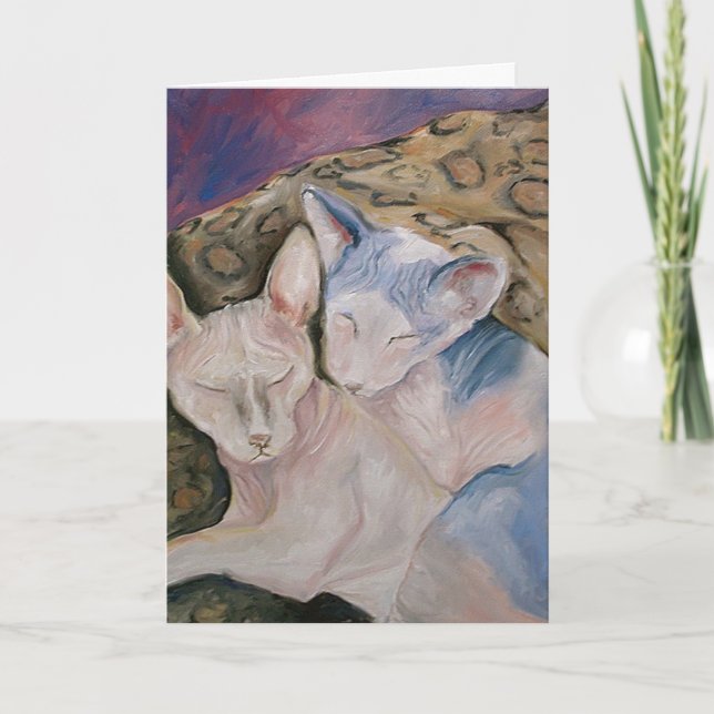 Sphinx Hairless kitty cat Greeting card (Front)