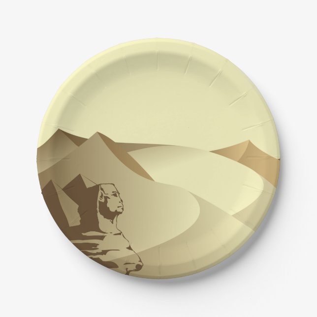 Sphinx In The Desert Paper Plate (Front)