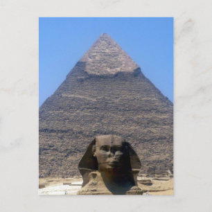 sphinx khafre pyramid postcard
