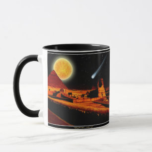 Sphinx & Moon over Egyptian Giza Pyramids Art Gift Mug
