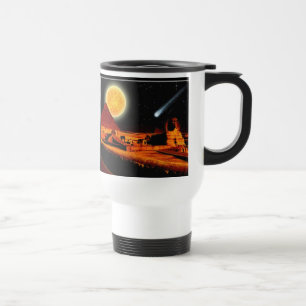Sphinx & Moon over Egyptian Giza Pyramids Art Mug