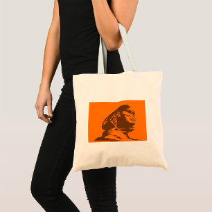 Sphinx Mythical Creature On Orange Tote Bag
