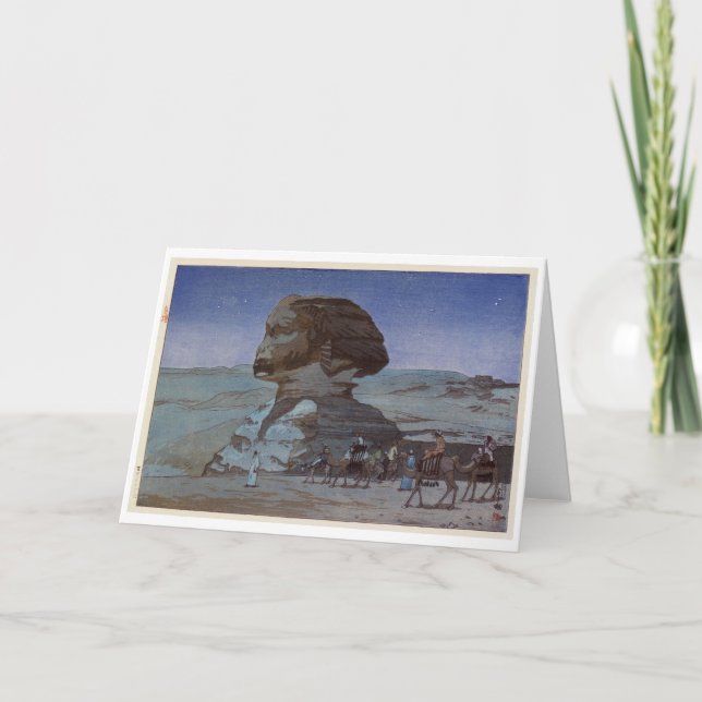 Sphinx(Night), Hiroshi Yoshida, Woodcut Card (Front)