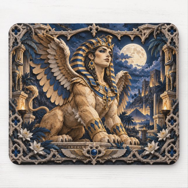 Sphinx, Paper Cut Monster Mouse Mat (Front)