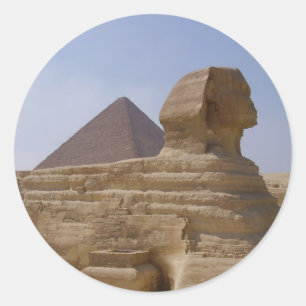 sphinx pyramid classic round sticker