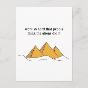 Sphinx Pyramids Antient Egypt Funny Alians Pharoah Postcard