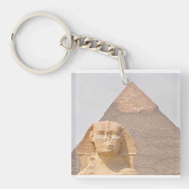 Sphinx Pyramids Antient Egypt Khufu Pharoah  Key Ring (Front)