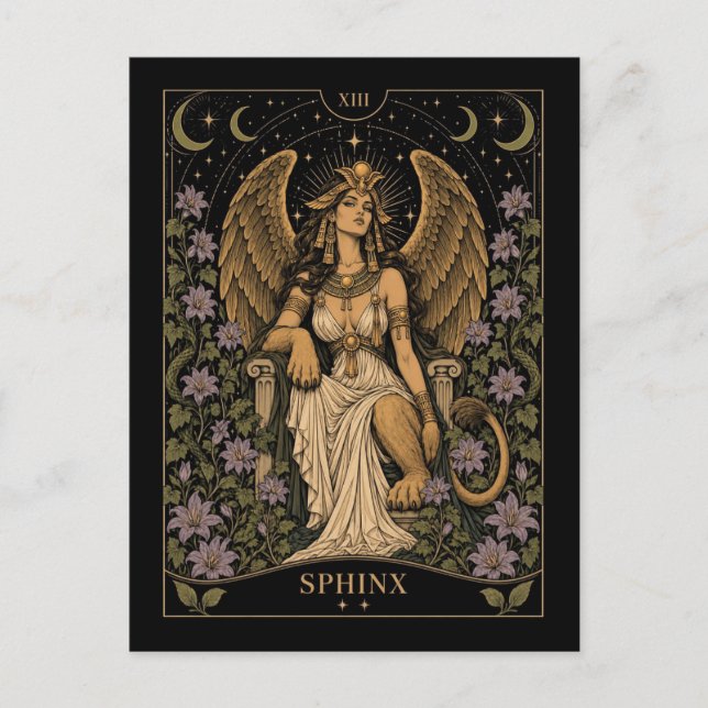 Sphinx, Starlit Tarot Art Postcard (Front)