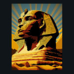 Sphinx Wonders of the World Pop Art Poster<br><div class="desc">Discover the Mystery of the Sphinx - A Pop Art Representation Bring the enigmatic wonder of the Sphinx to your home or office with this striking pop art representation. The Great Sphinx of Giza, a magnificent statue with the body of a lion and the head of a human, has stood...</div>