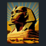Sphinx Wonders of the World Pop Art Poster<br><div class="desc">Discover the Mystery of the Sphinx - A Pop Art Representation Bring the enigmatic wonder of the Sphinx to your home or office with this striking pop art representation. The Great Sphinx of Giza, a magnificent statue with the body of a lion and the head of a human, has stood...</div>