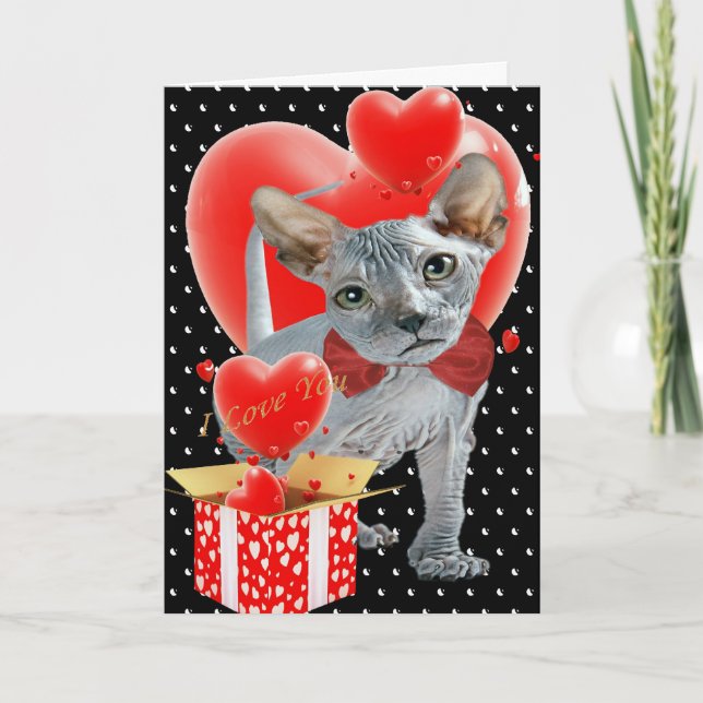 Sphynx Box Of Hearts Mother's Day Card (Front)