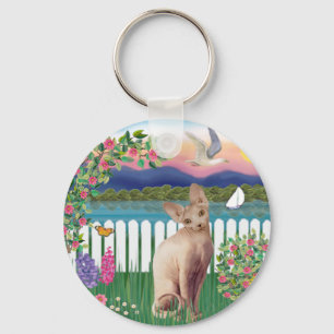 Sphynx Cat 1 - Garden Shore Key Ring