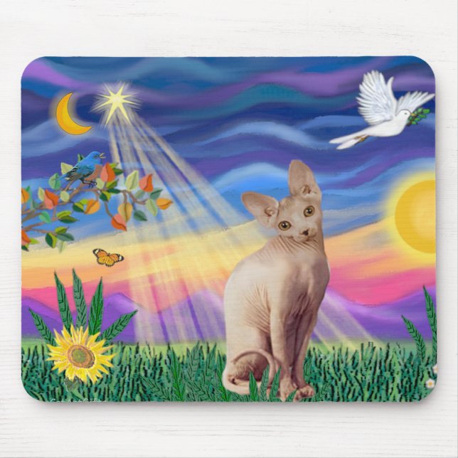 Sphynx Cat 1 - Twilight Mouse Mat (Front)