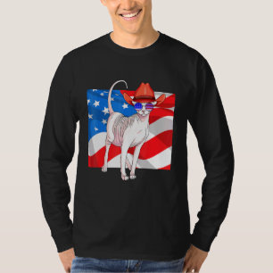 Sphynx Cat 4th Of July Patriotic American Flag T-Shirt