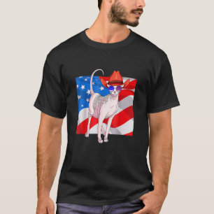 Sphynx Cat 4th Of July Patriotic American Flag T-Shirt