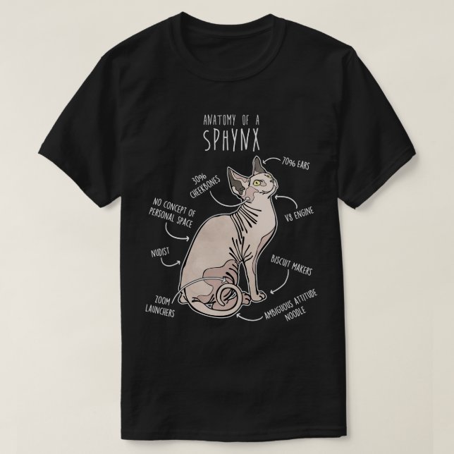 Sphynx Cat Anatomy 1 T-Shirt (Design Front)