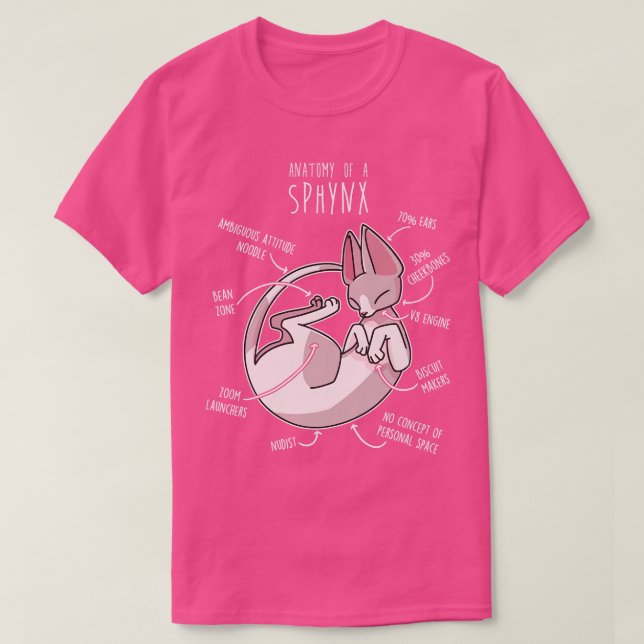 Sphynx Cat Anatomy 3 T-Shirt (Design Front)