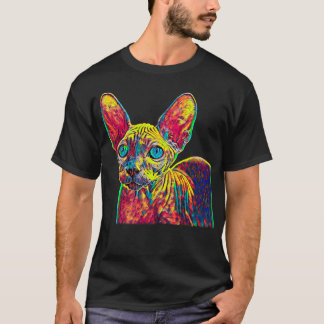 Sphynx Cat Breed Vintage Coloured Design For T-Shirt