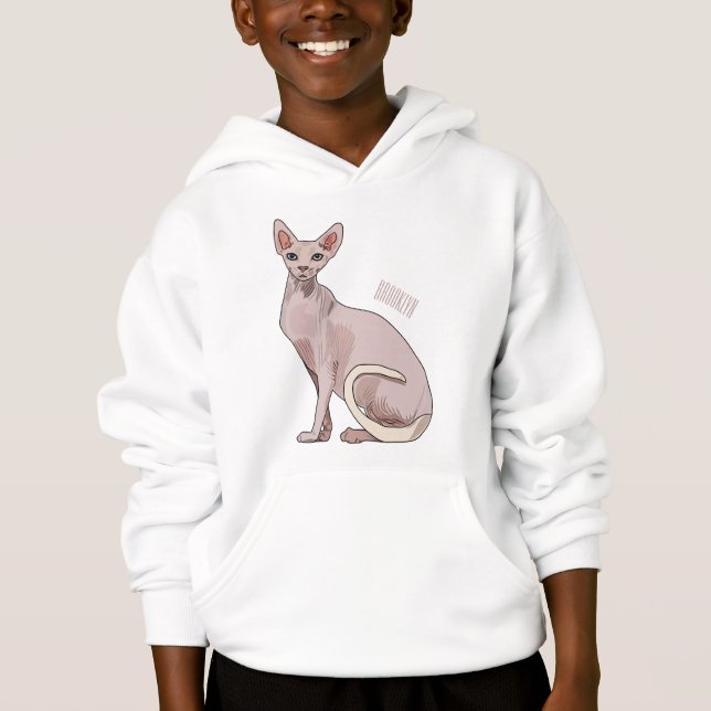 Sphynx cat cartoon illustration  (Front)