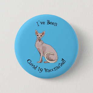 Sphynx cat cartoon illustration 6 cm round badge