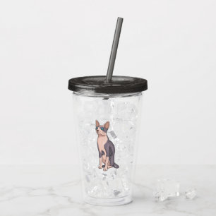 Sphynx cat cartoon illustration acrylic tumbler
